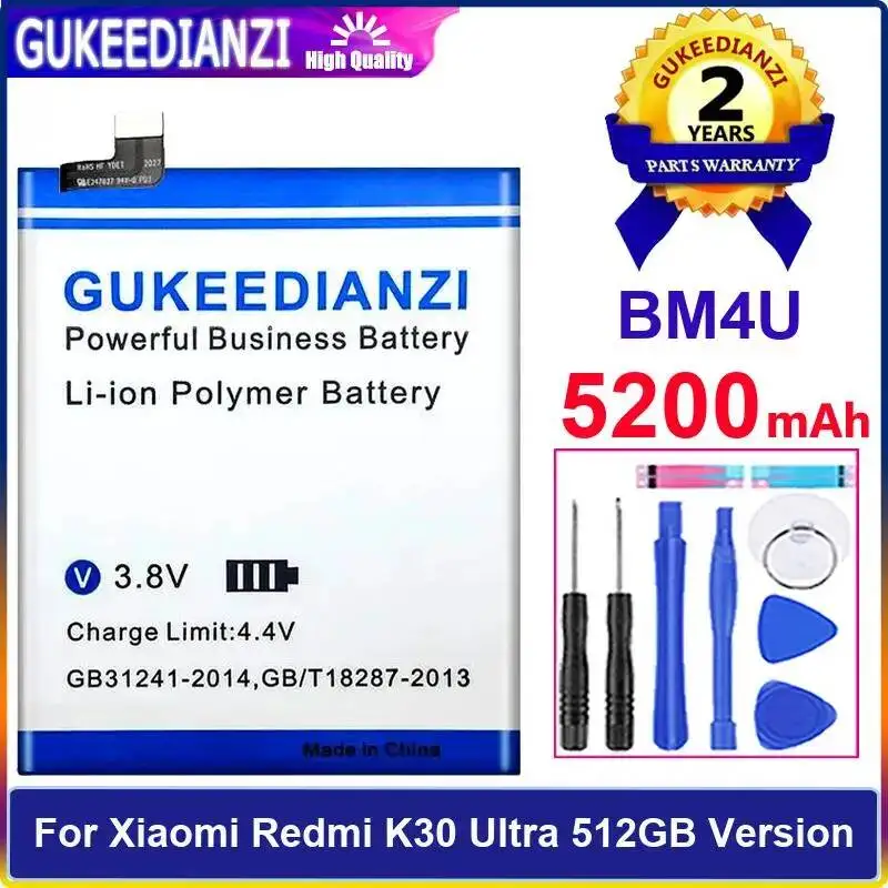 

Reliable Power For Xiaomi Redmi K30 Ultra 512GB Version 5200Mah BM4U Mobile Phone Battery