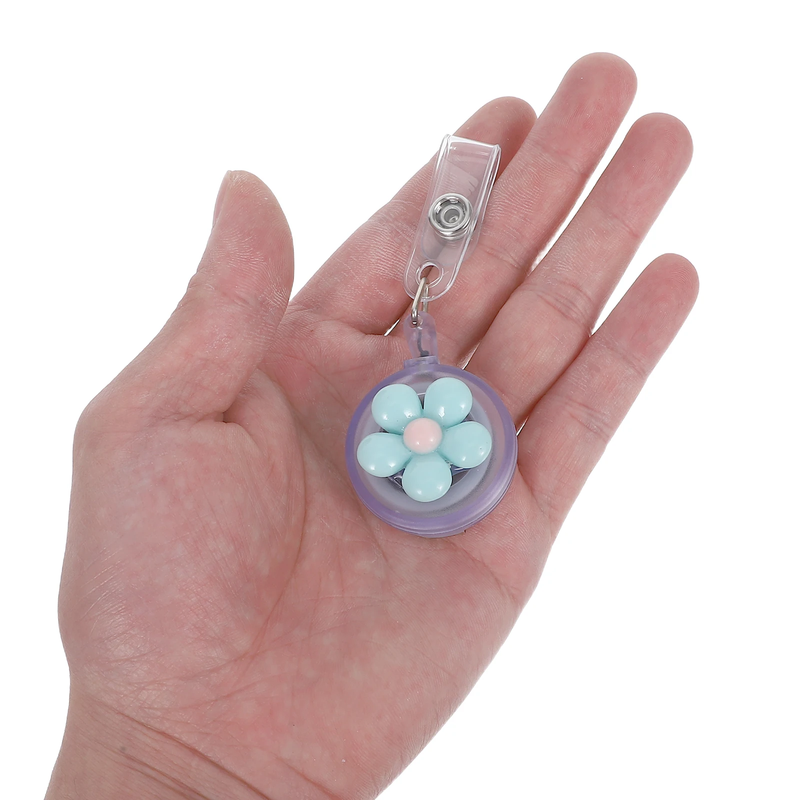 

5Pcs Flower Rotating Buckle Badge Holder for Teacher Volunteer Seminar Concert Id Card Lanyard Work Accessories Fashion Design