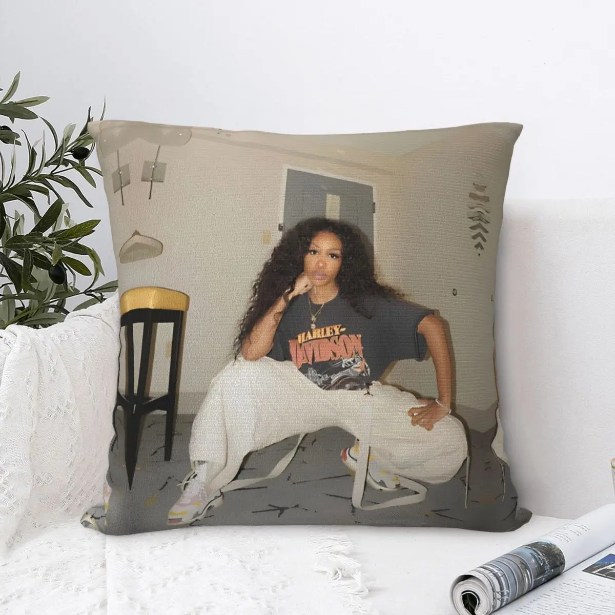 SZA Love Galore-fundas de almohada Glam, fundas de cojines Vintage Punk Music Rap Hip Hop, funda de almohada decorativa para el hogar, 45x45cm