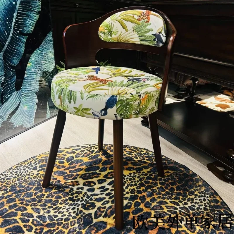 Stool dressing antique dining table solid wood home retro   middle makeup
