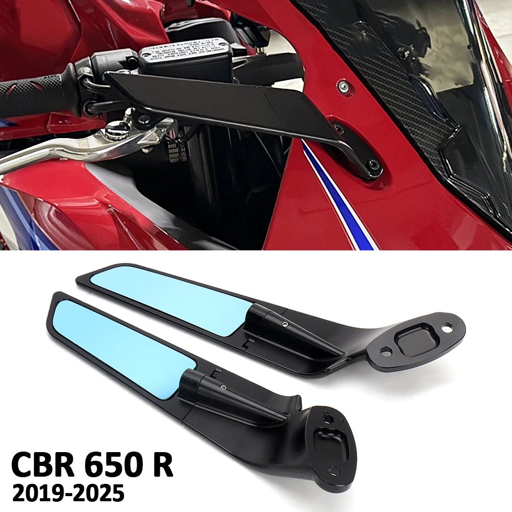 

For Honda CBR650R CBR 650 R CBR 650R 2019-2025 Motorcycle CNC Aluminum Rear View Mirrors Blue Anti-glare Mirror