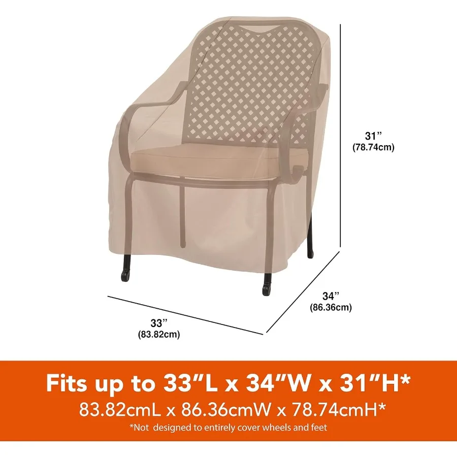 Terrassenstuhlbezug Khaki 33x34x31 – wetterbeständiger Stoff zum Schutz von Terrassenmöbeln