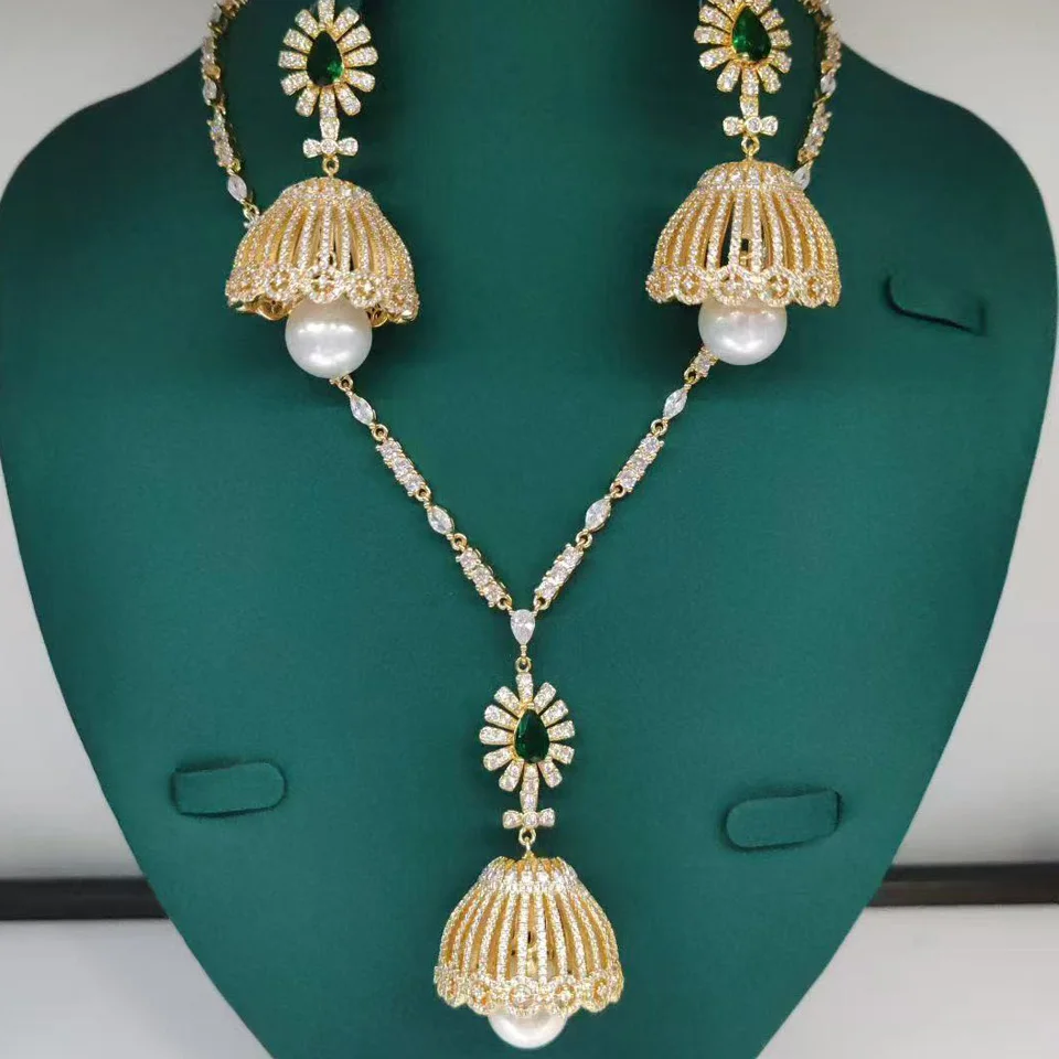 

Zlxgirl Brand Dubai Gold Design necklace earring bangle ring jewelry sets for women wedding CZ zircon bridal bijoux