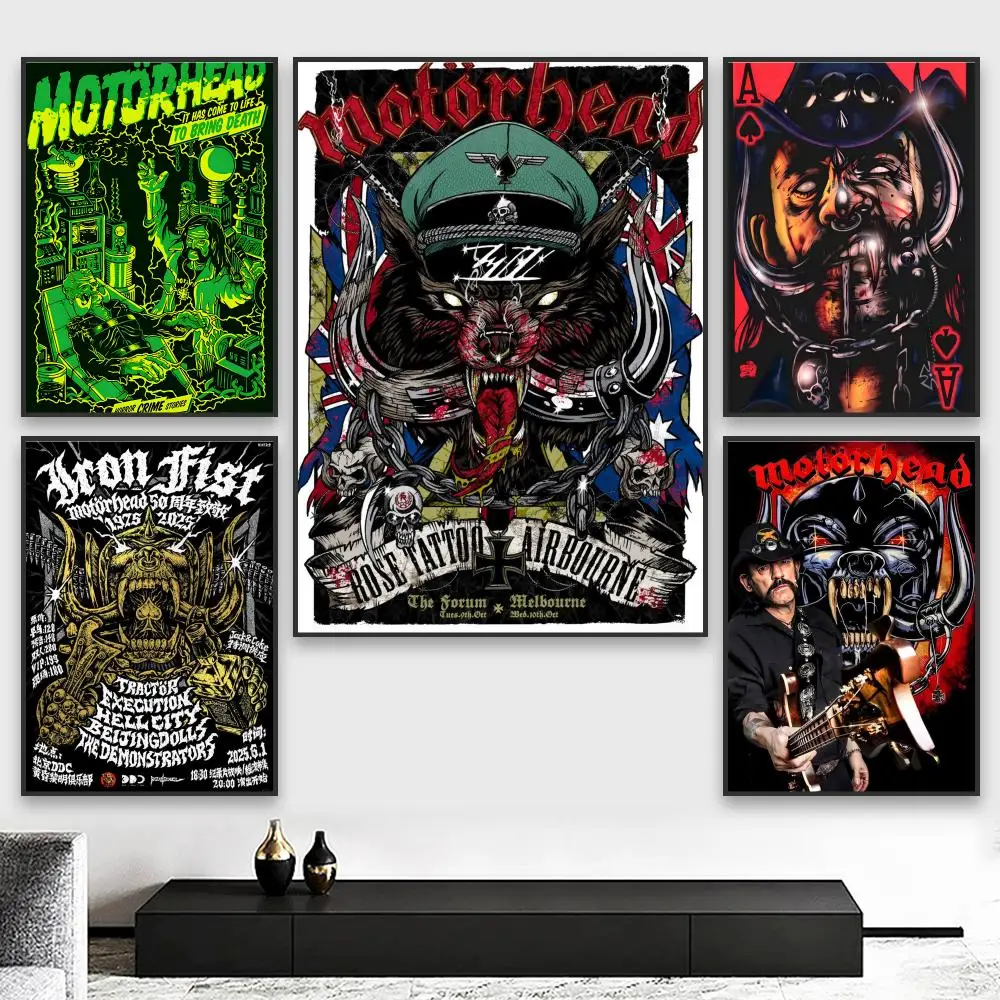 Классический плакат 70-х годов из тяжелого металла M-Motorhead Band, идеальная наклейка, самоклеящаяся, художественная, предназначенная для дома, столовой, офиса, прочный