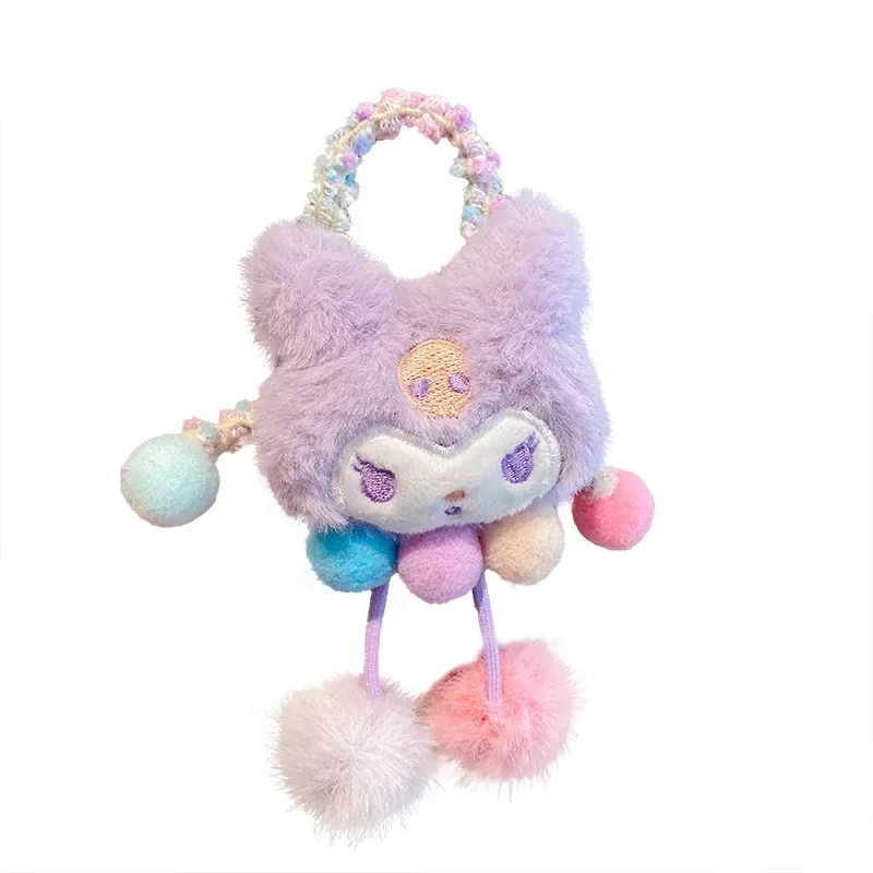 Sanrio laços de cabelo dos desenhos animados scrunchies elásticos headwear crianças bonito pelúcia elástico faixas de cabelo para meninas acessórios para o cabelo