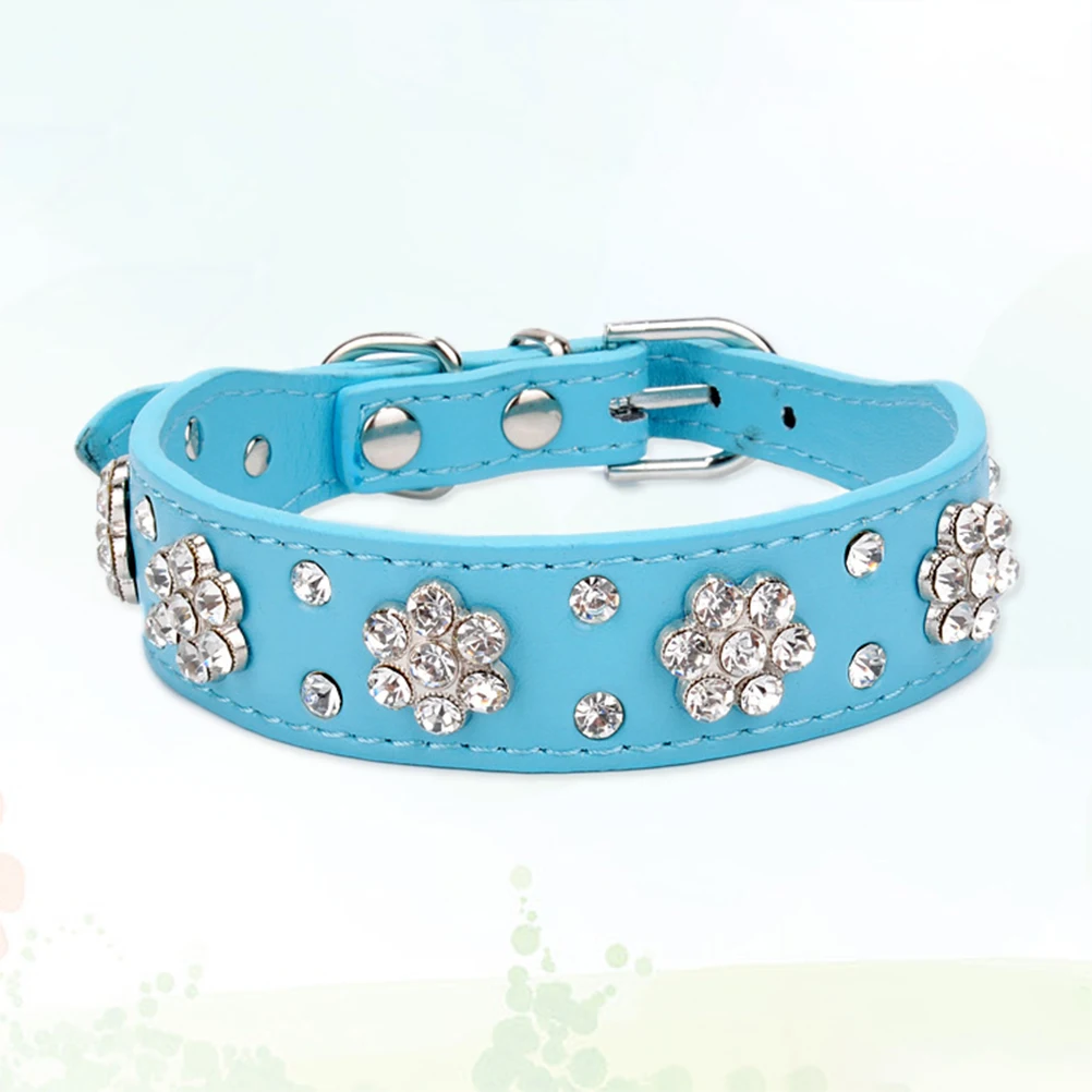 

Dog Collars Pu Pet Protection For Small Medium Large Dogs Durable Collar M Blue