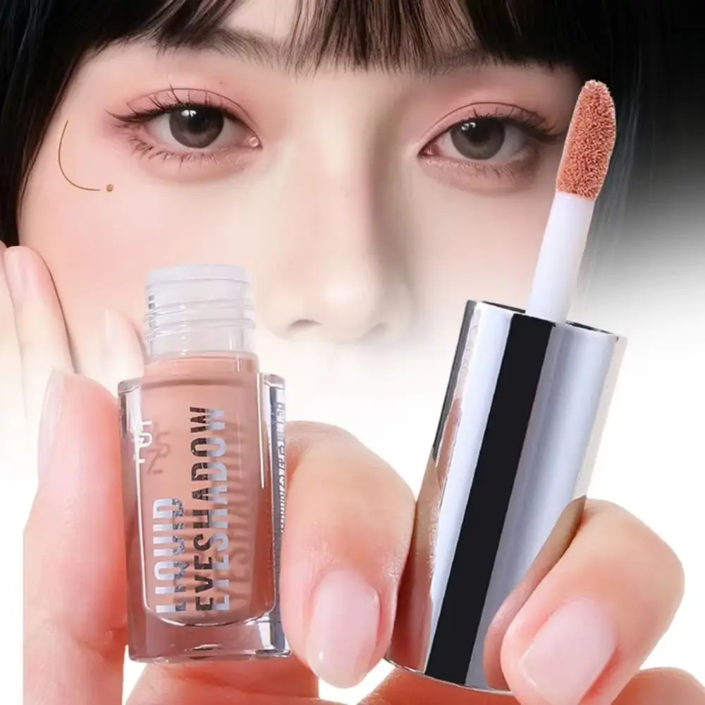 Low Saturation Liquid Eyeshadow Earth Tone Matte Shimmer Matte Eyeshadow Waterproof Formula Single Eyeshadow Natural Look