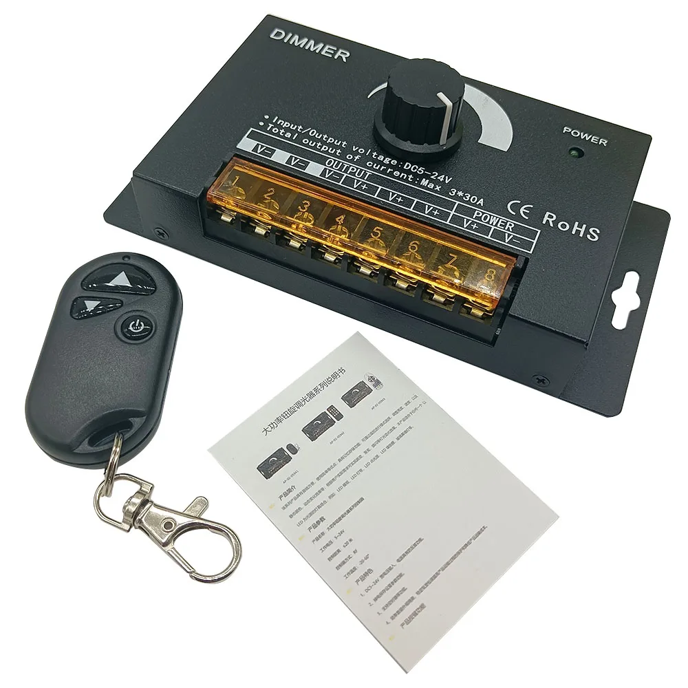 3 Keys/16 Keys/27 Keys Large Iron Case Knob Dimmer LED Monochrome Strip Light Box Controller High Brightness High Power No Flic