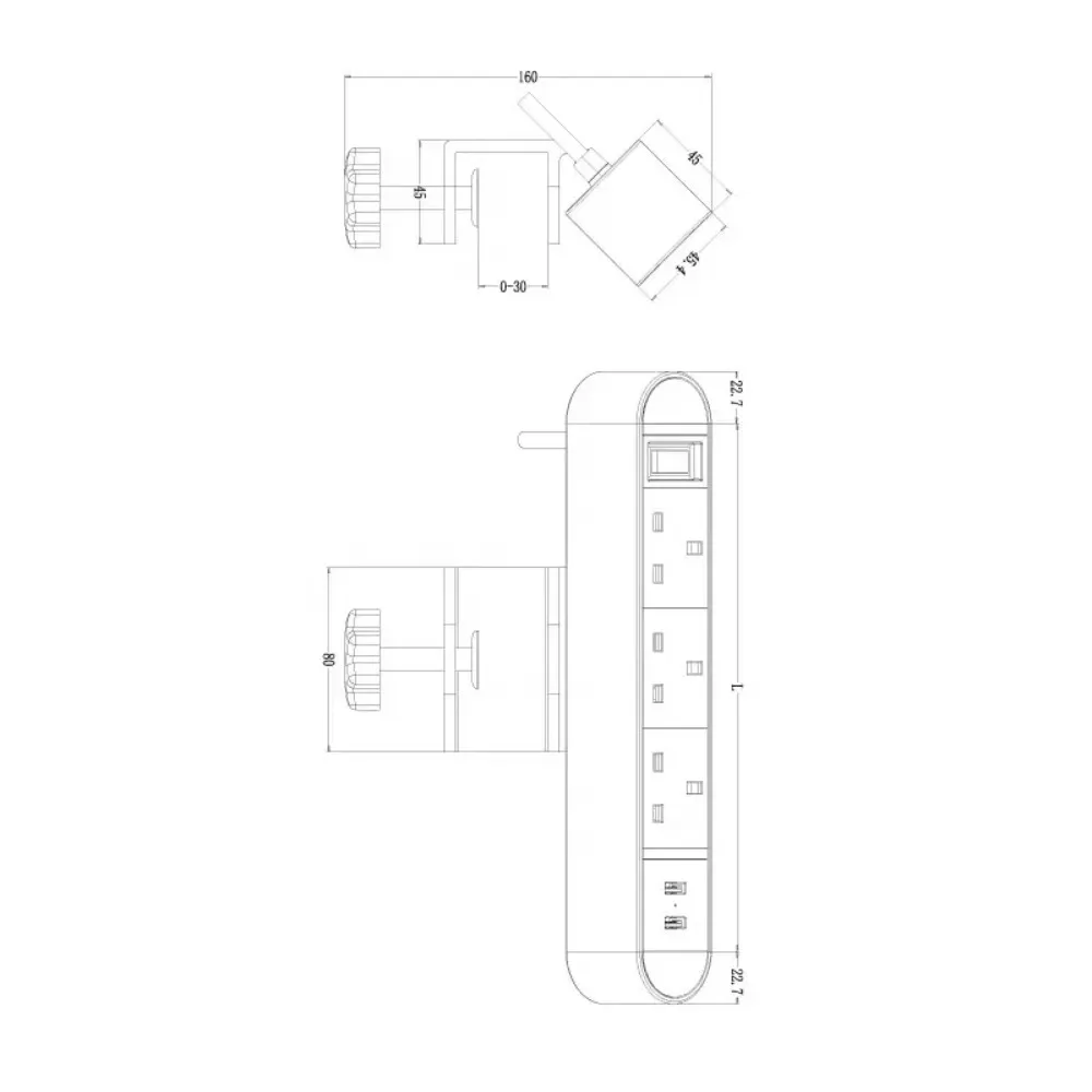 Gniazdo do tabletów melanerowych gniazdo zasilania listwy wtyczka elektryczna gniazda rodzaj USB-C zacisk na biurko do pracy w domu konferencyjne