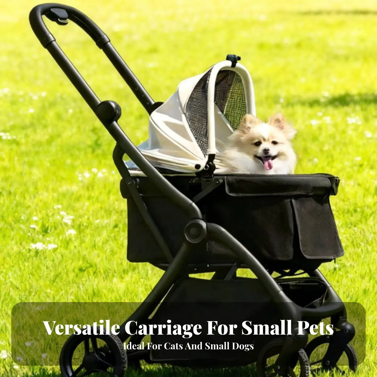 

Foldable Pet Pet Carriage Single-Key Fold Foldable Pet Carriage 4-Wheel Dog Pet Carriage Shock Absorption 4-Wheel Dog Carriage