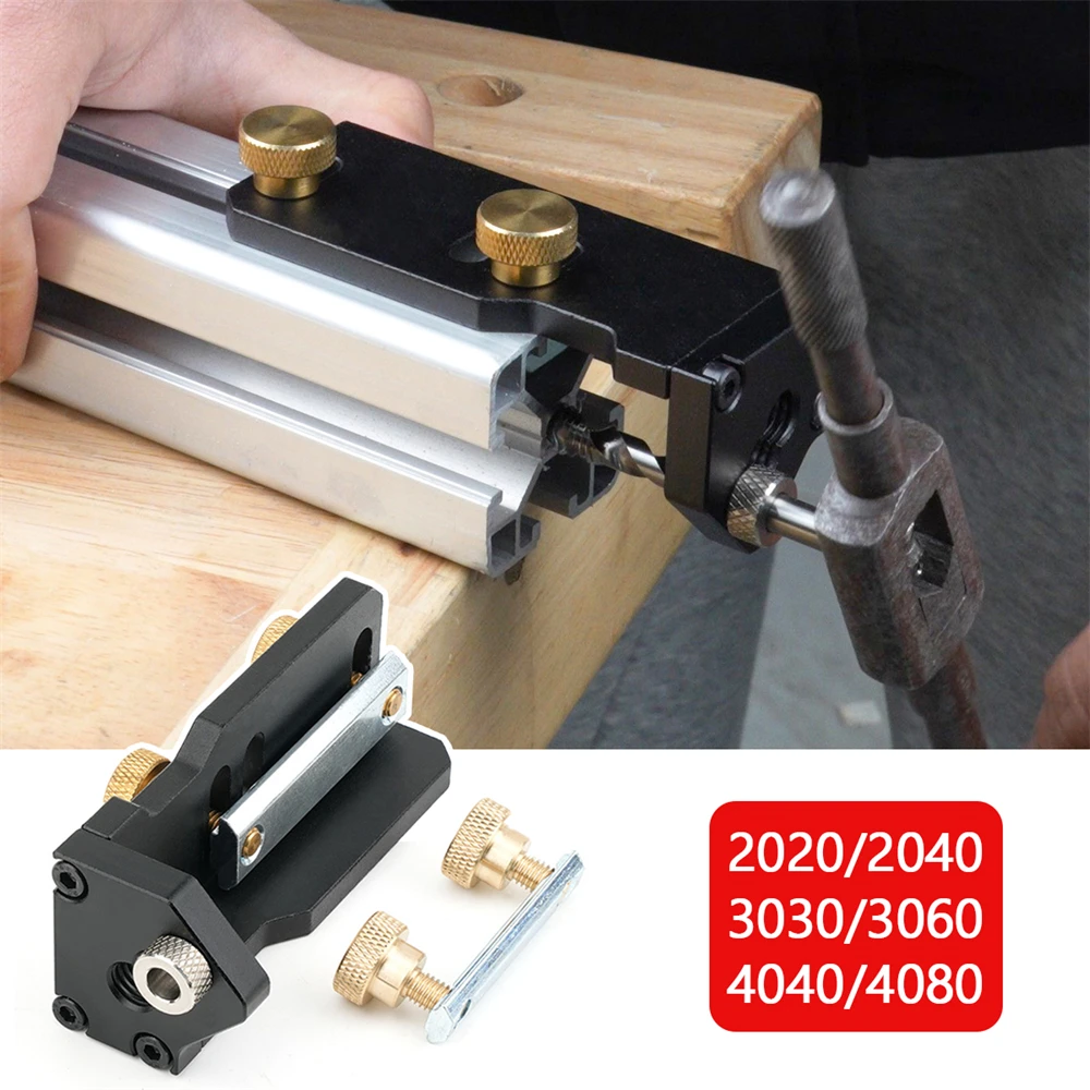 

Aluminum Profile Tapping Auxiliary Jig 20/30/40 Aluminum Profiles Internal Thread Machining Guide Tool Manual Tapping Assistant