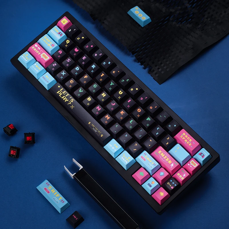 

Pixel Game City Theme Keycaps Set PBT Cherry Profile Custom Original Handmade Keycaps for Mechanical Keyboard Accessories Gift
