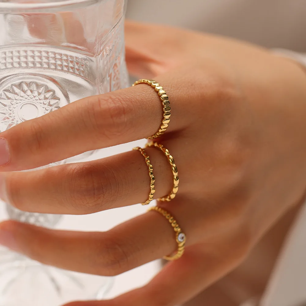 

Minimalist Stainless Steel Thin Adjustable Rings for Women Classic Simple Trendy Accessories Jewelry