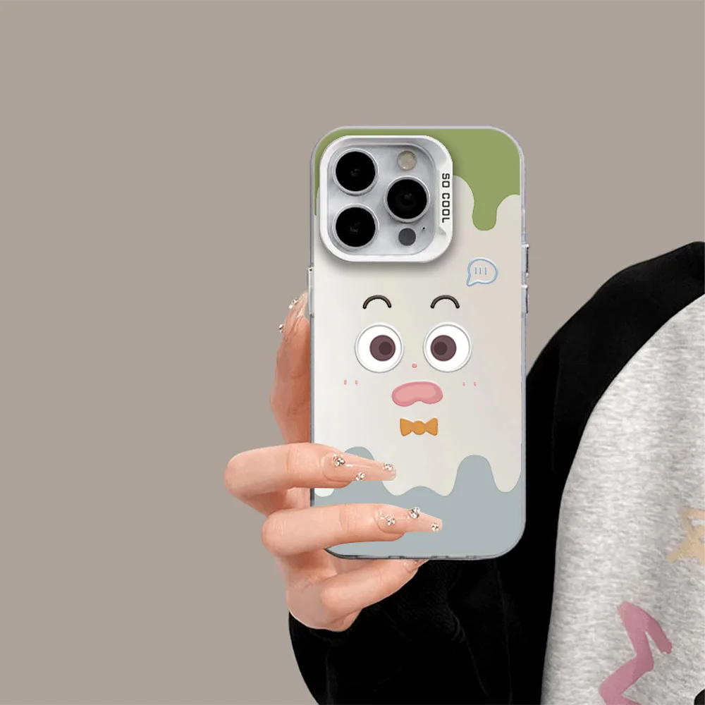 Ice Cream Quirky Cream Cartoon Couple Phone Case for IPhone 11 13 15 16 Max Pro Plus Laser Cover