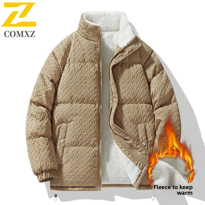 

Хлопковая куртка для пар, осенне-зимняя новая утолщенная теплая стоячая хлопковая куртка из овечьей шерсти, уличное повседневное модное хлопковое пальто на молнии