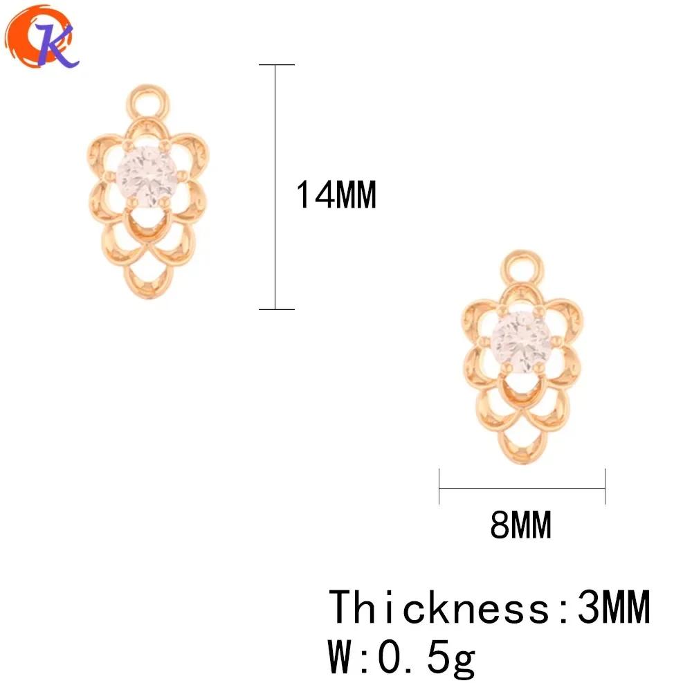 코디얼 디자인 100개 CZ 참 장식품 팔찌용/수제/구리 귀걸이 액세서리/DIY 제작/쥬얼리 부품 및 구성품