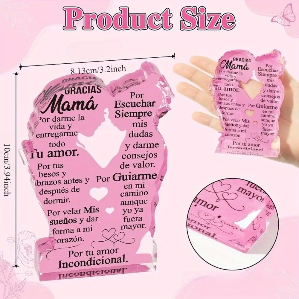 Spanish Mom & Daughter Hug Acrylic Plaque Regalos Para Mama Birthday, Mother's Day & Christmas Gift