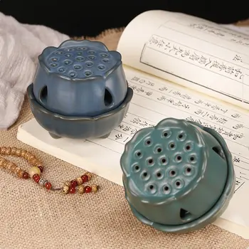 레트로 세라믹 로터스 펑 향로 타워, DIY 가정용 실내 향로, 부처님 향 선 가정용 가구
