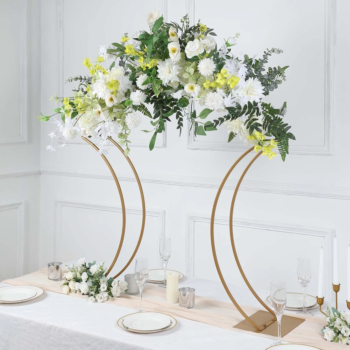 

10pcs 80cm tWedding Centerpieces Table Decorations Modern Diamond Gold Chandelier Centerpieces for Wedding Table