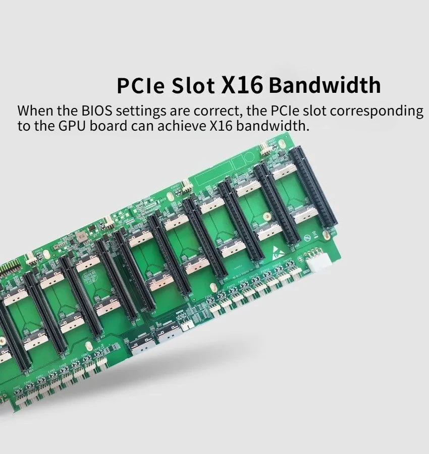 MCIO To 11* PCI-E 5.0 X16 Adapter Baseplate 10 Cards 11-Slot Baseboard 22* MCIO X8 GPU Graphics Card For EGPU Server Motherboard
