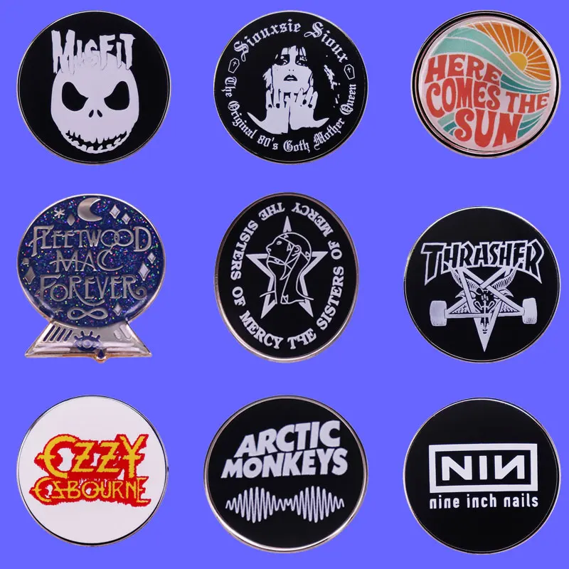 80's Rock Band Logo Badge Pop Artist Album Punk Heavy Metal Music Brooch Hoodie Briefcase Decorative Accessories Pin Fans Gift