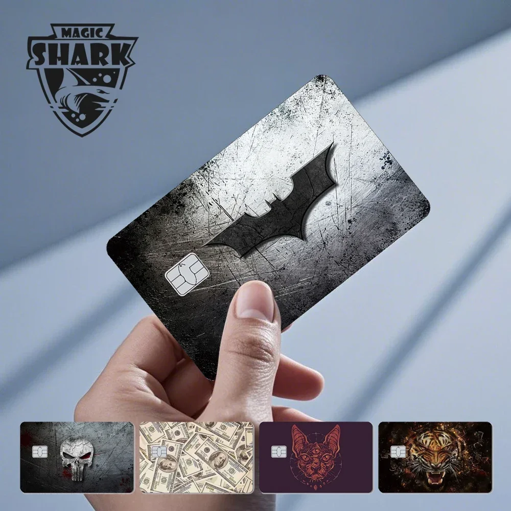Magic Shark Bat Skull Graffiti Tiger PVC Soft Sticker Film Skin Cover for Debit Credit Card Waterproof