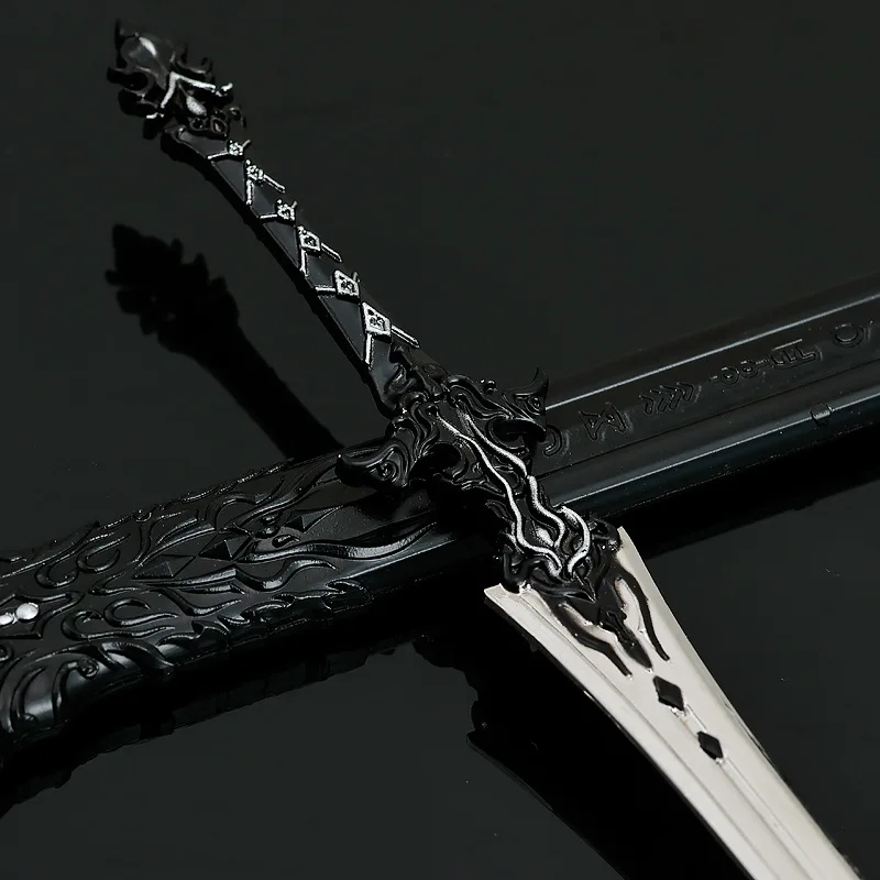 22 ซม. JX ออนไลน์ 3 ‌   ดาบปีศาจศิลปะการต่อสู้สีส้มรุ่นโลหะทั้งหมดหุ้มโลหะผสมของเล่นดาบภาพยนตร์เกมอุปกรณ์ต่อพ่วงของขวัญวันเกิด