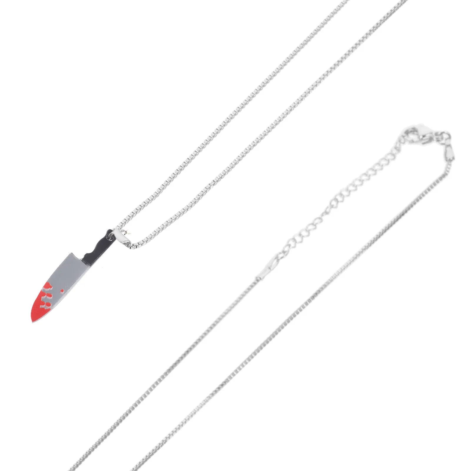 

Bloody Cutter Necklace Alloy Pendant Necklace Goth Jewelry Men Party Office Travel Daily Wear Stylish Sweater Chain