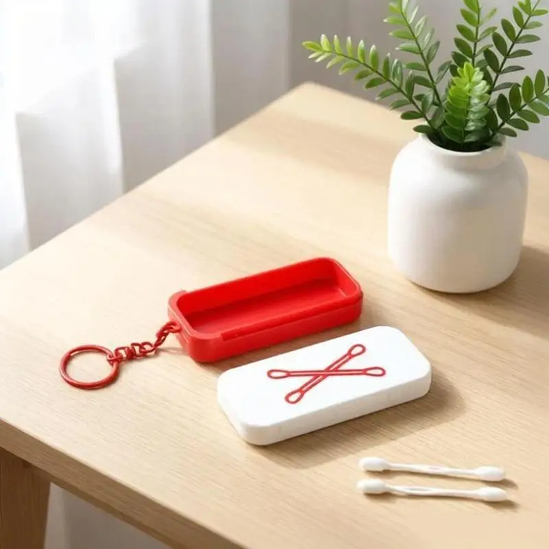 Weiße Zahnpflegebox, Mini-Zahnstocher- und Zahnseiden-Organizer, Schiebe-Aufbewahrungsbox für kleine Gegenstände, für Zuhause, Büro und Reisen. – Detail 1