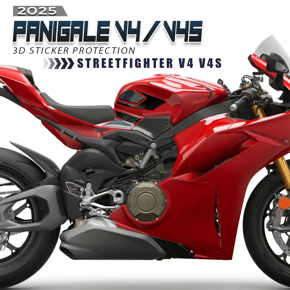 

Для Panigale V4 V4s-Streetfighter V4 V4s 2025 комплект накладок на бак 3D эпоксидная наклейка защитная наклейка
