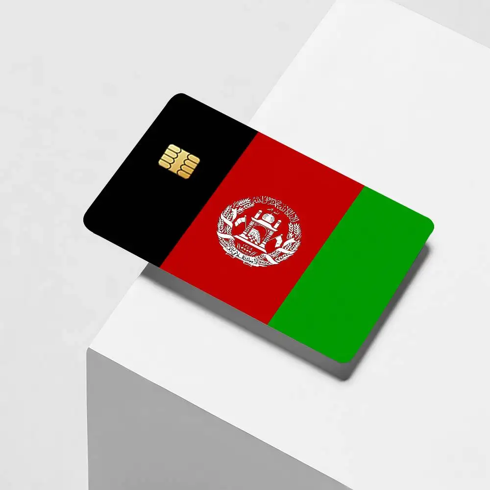 Flag Afghan Afghanistan nation Credit Card Decorative Card Stickers Suitable For Bank Cards Metro Transit Anti-scratch Gift 4PCS