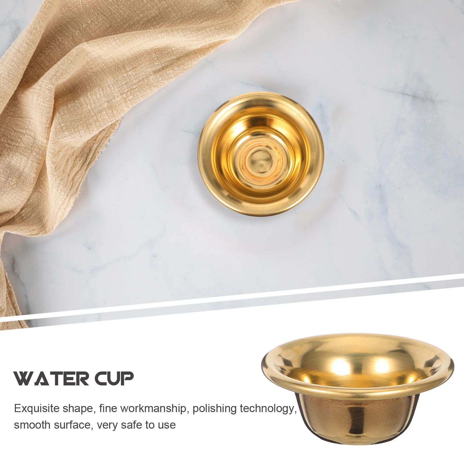 

7Pcs Brass Offering Cups for Buddhism Small Size Smooth Water Offering Bowls Multi-Function Zen Decor Holy Water Bowl