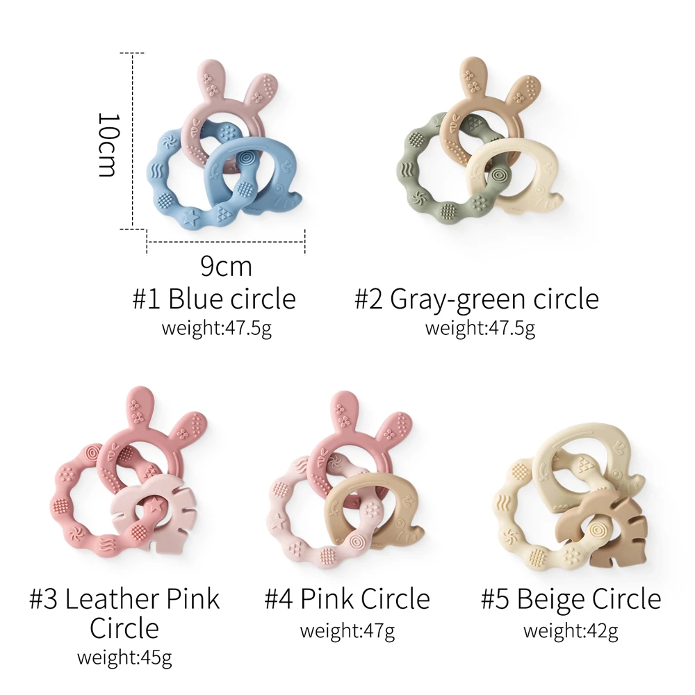 ซิลิโคนเด็กTeetherการ์ตูนBPAฟรีTeethingของเล่นเด็กSensory Teether Baby Careการ์ตูนกระต่ายTeether Rattleของเล่นสําหรับทารก