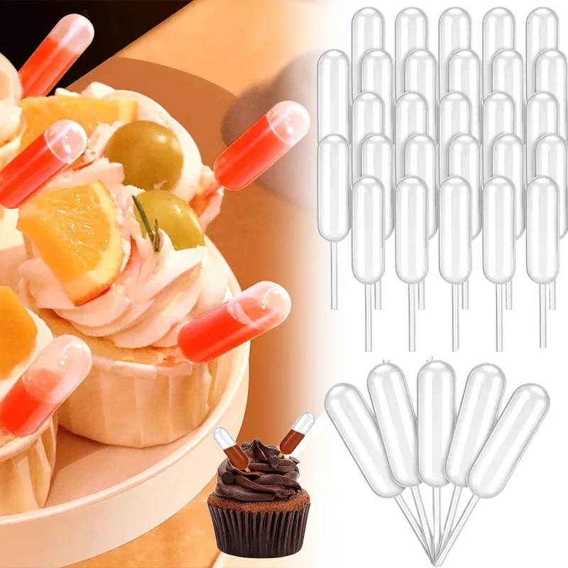 Juice Straw Dropper Plastic Squeeze Flow Heart Clip Jam Straw Burette Dessert Kitchen Baking Decoration Cake Baking