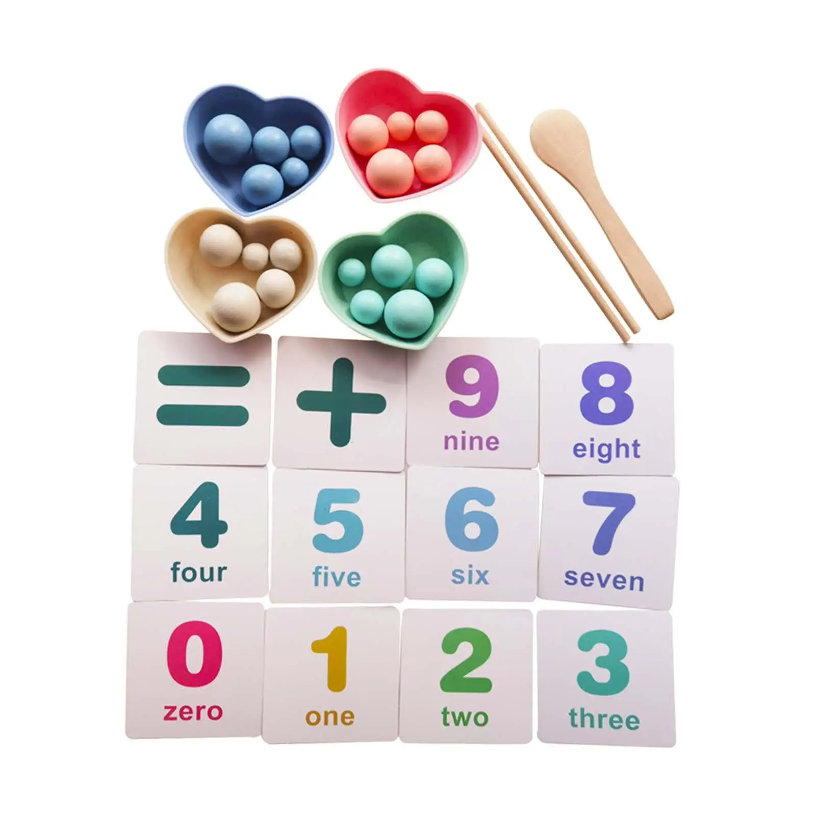 Wiskundespeelgoed Fijne motoriek Wiskundevaardigheden Cognitieve Clip Kralen Matching Game voor kleuterschool Kleuters Jongens Meisjes Verjaardagscadeaus