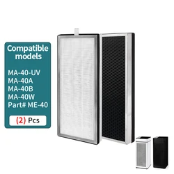 Replacement Filter Compatible with Medify MA-40 Series, 3-in-1 Composite Filtration with HI3 HEPA Filter, 2-Pack