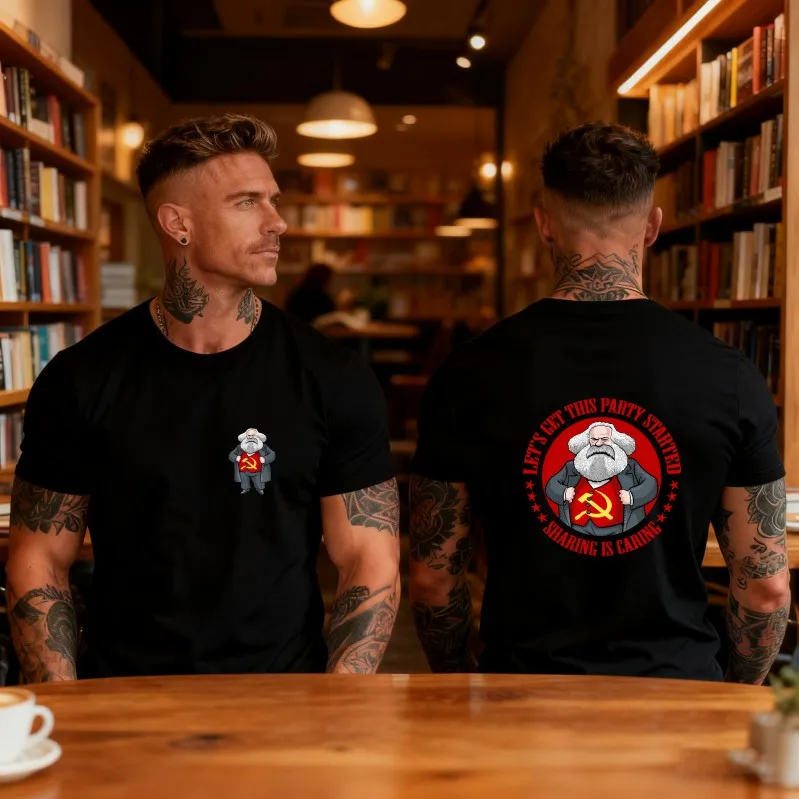 Karl Marx Workers Unite Communism Marxism Socialism Graphic Printed T Shirts Streetwear Short Sleeve Summer Style Man T-shirt