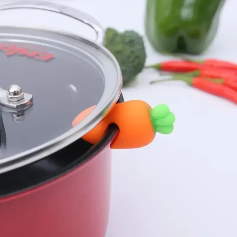 

Cute Silicone Pot Lid Anti-spill Rack Heat-resistant Anti-Overflow Stoppers Pot Cover Lifter Holder Creative Kitchen Tool Gadget