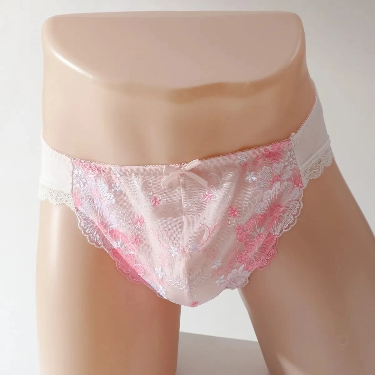 Handmade Man\'s Lace Soft Silky Touch Briefs Live Show Dance Panty DJ Club Sexy Costumes Private Party BF Harajuku
