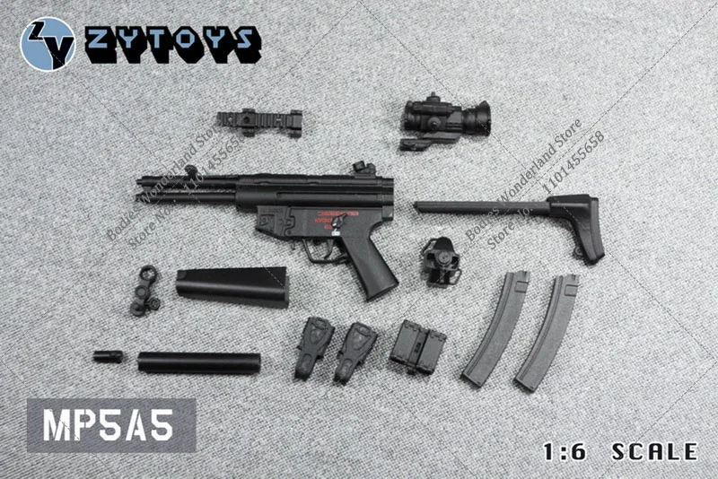 ZYTOYS 1/6 Scale MP5 MP5A5 RAS TL99 Sniper Rifle Model Soldier Gun Weapon Scene Props Fit 6'' Action Figure Body Dolls