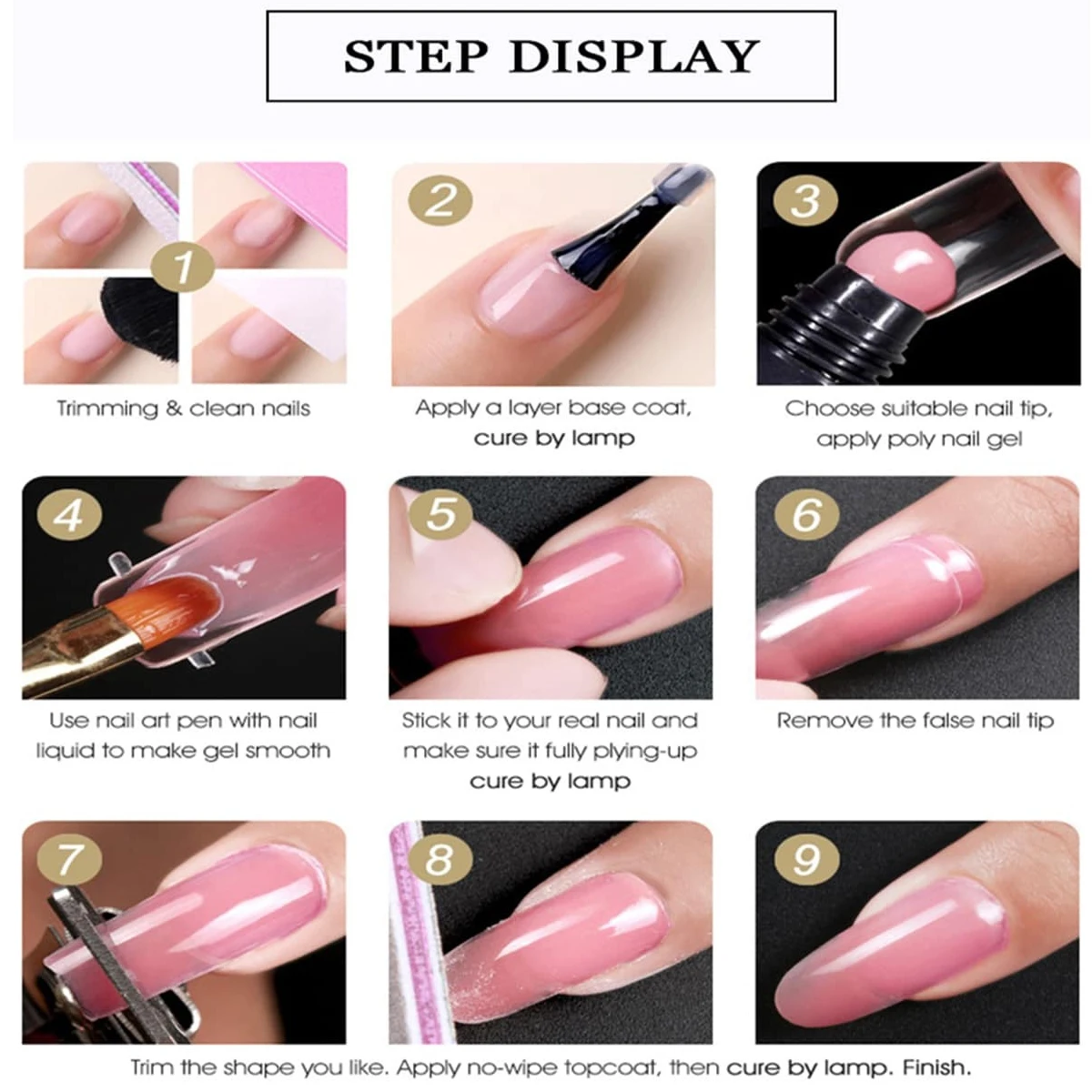 15G glow-in-the-dark four-color nail Extension Gel set, pink and other nail gel nail enhancement, suitable for beginners