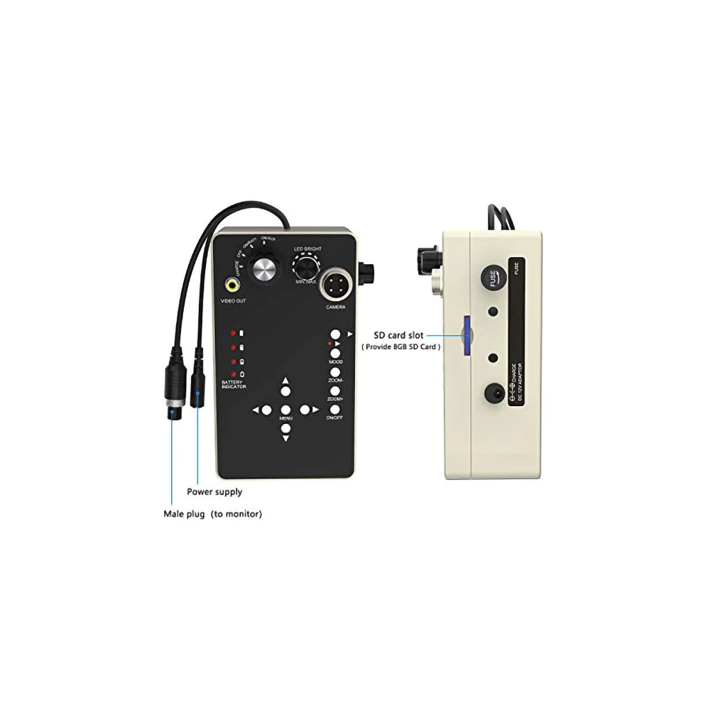 4 Pin DVR Control Box Spare Parts Replacements For Pipe Drain Sewer Camera Kit  8G SD Card