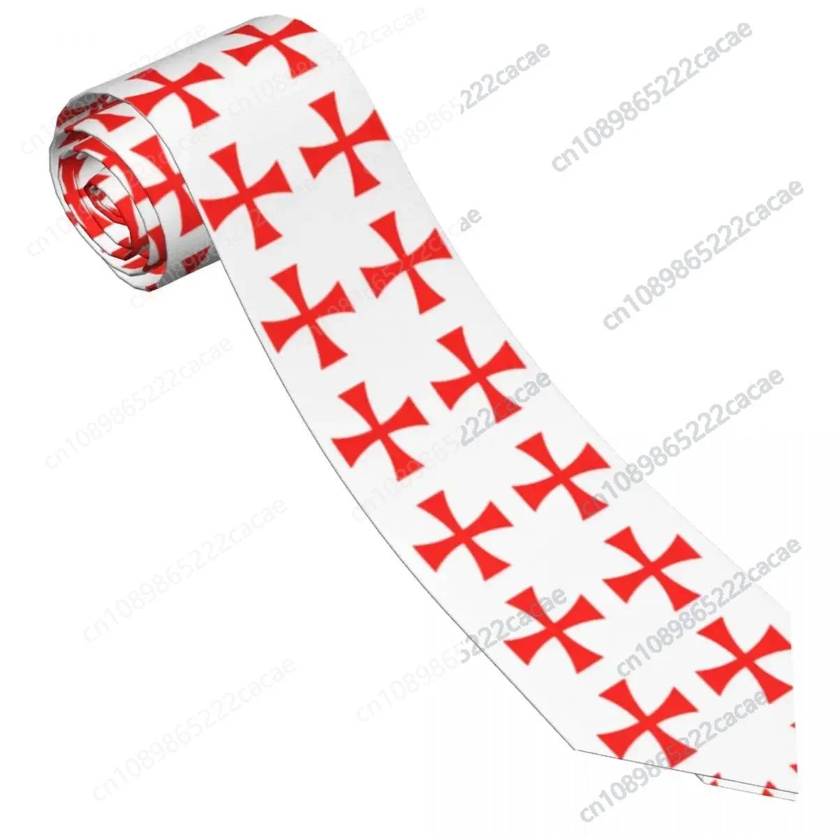 Men's Tie Templar Symbol Neck Ties Jesus God Vintage Cool Collar Tie Printed Wedding Party Quality Necktie Accessories