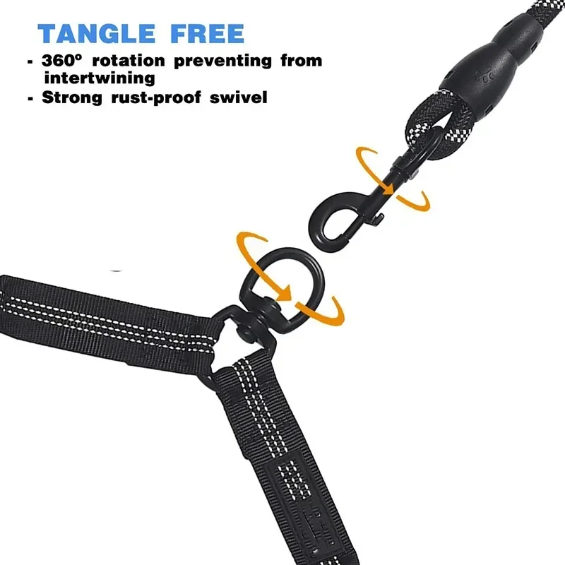 2 in1 Strong Nylon V Shape Adjustable Reflective Pet Dog Leash Two Ways 2 Dogs Pet Lead Dog Accessories for Small Largre Dogs