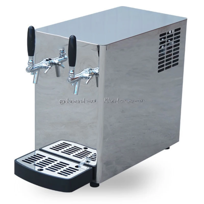 Top counter draft beer cooler with dual tap for dispenser equipment