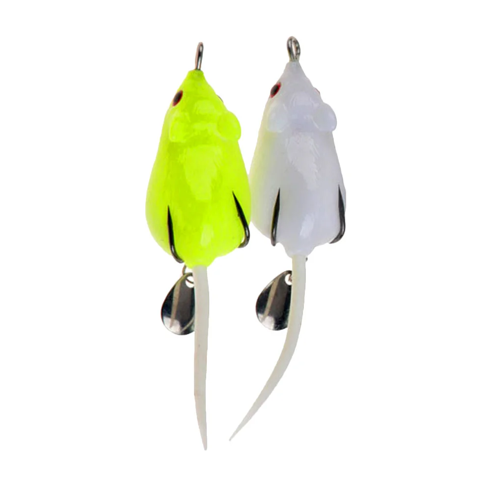 

2 Pcs Lure Bait Mouse Fishing Lures Propeller Supplies Fake Plastic Accessories Tools