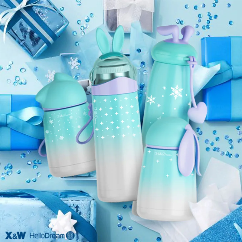 Stainless Steel Termos Mug Rabbit Cartoon Portable Thermoscup Gift Thermos Bottle Insulated Cup Couple Vacuum Flasks Thermos