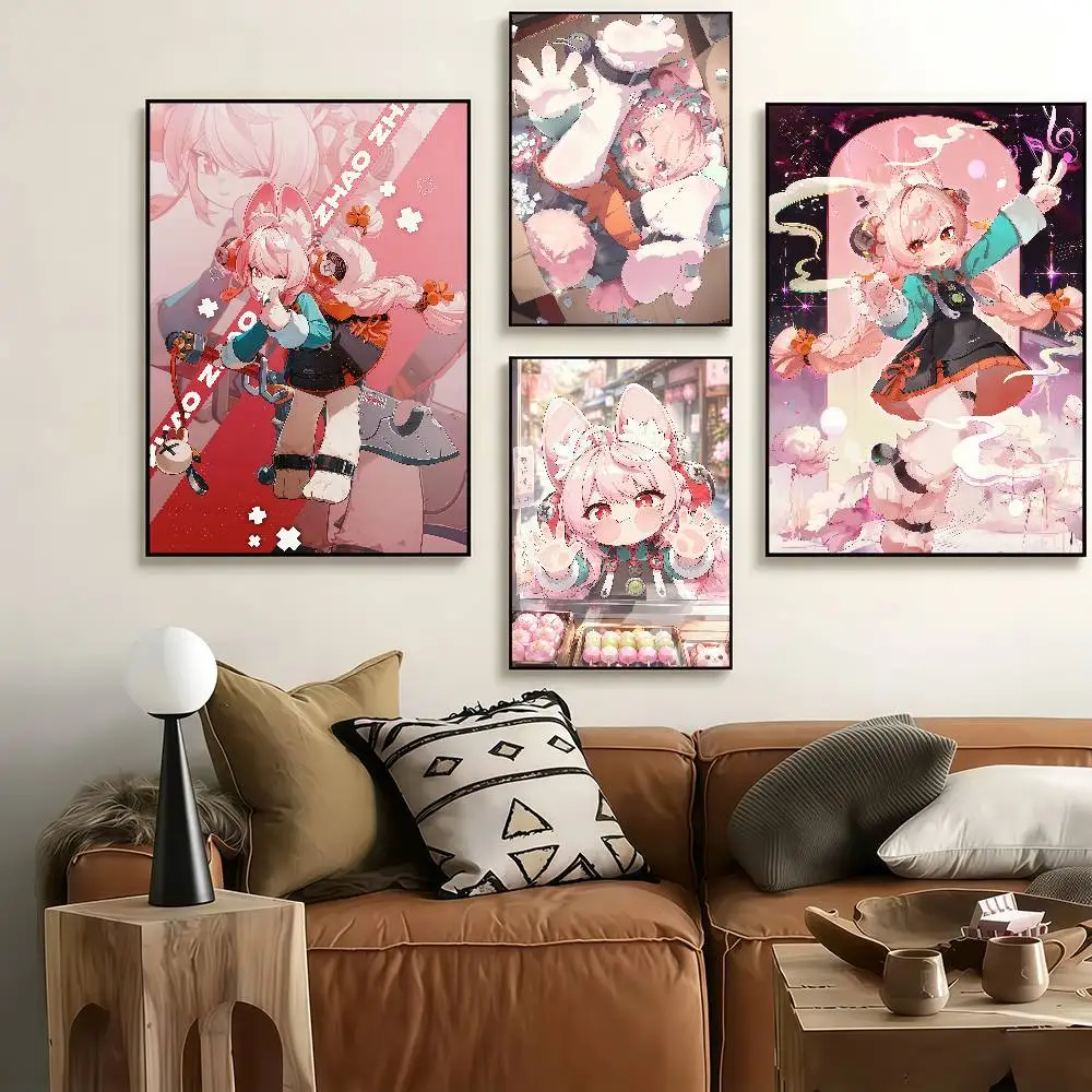 Zenless Zone Zero Zhao Poster Self-adhesive Art Waterproof Paper Sticker Coffee House Bar Room Wall Decor