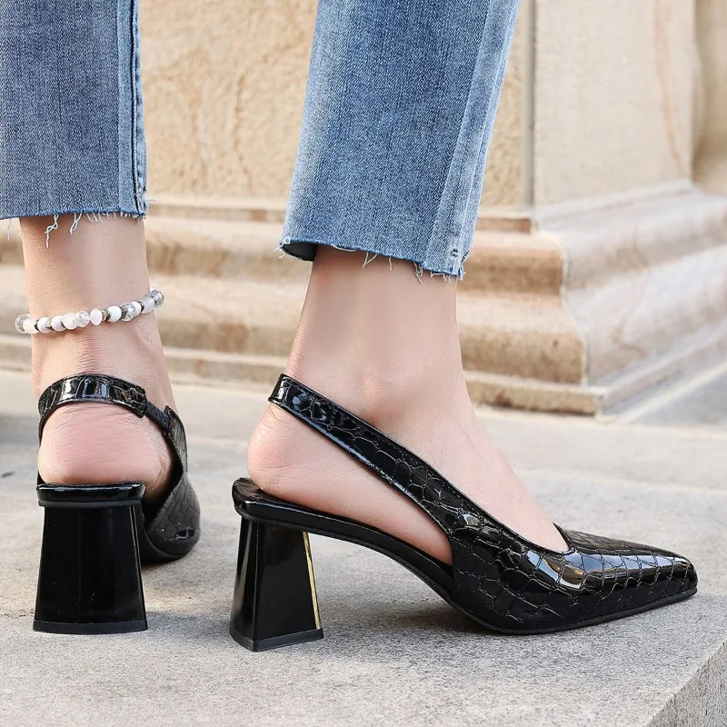Summer High Heels Sandals Women Sexy Black Trend Dress Pump Brand Elegant Women's Shoes Thick High Heels Zapatos De Mujer view 6