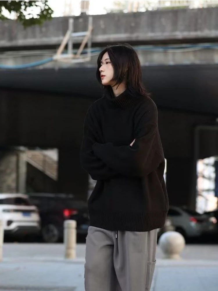 

Sweaters Women Solid Simple All-match Korean Style Fashion Turtleneck Pullovers Gentle Loose Autumn Winter Daily Warm Cozy Chic